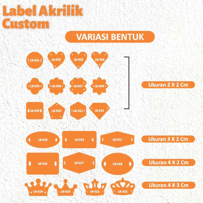 Label Hijab Akrilik label brand Akrilik label Custom label Toko