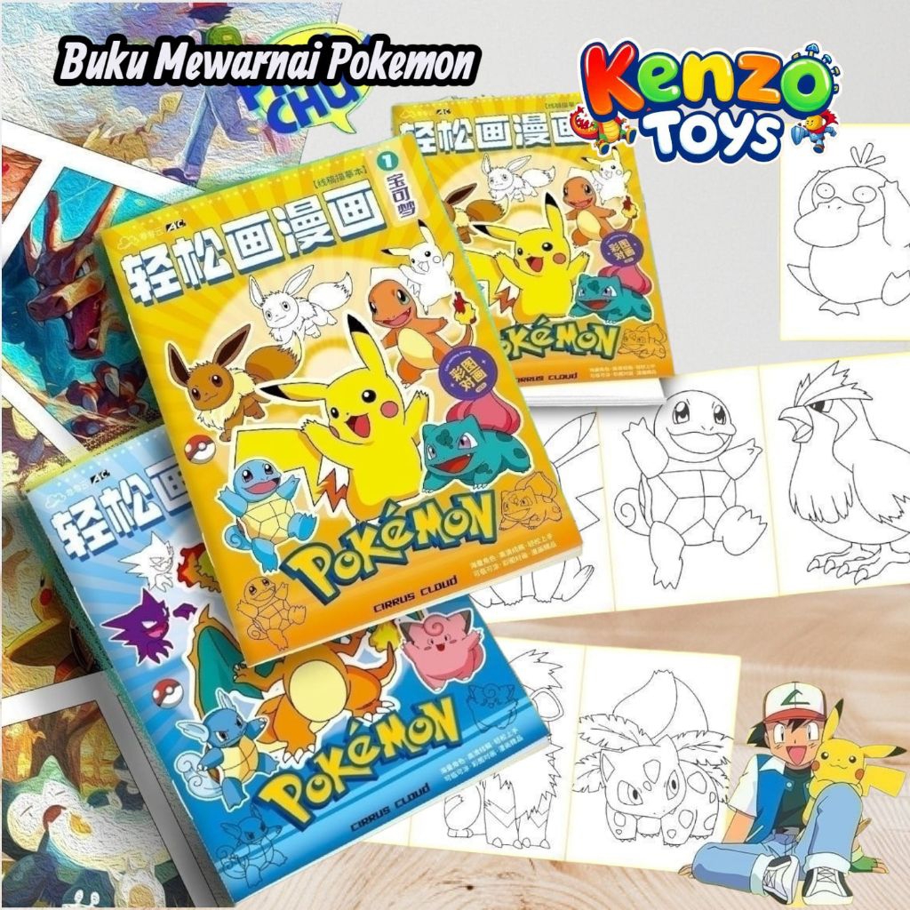 KenZoToys Buku Mewarnai Pokemon