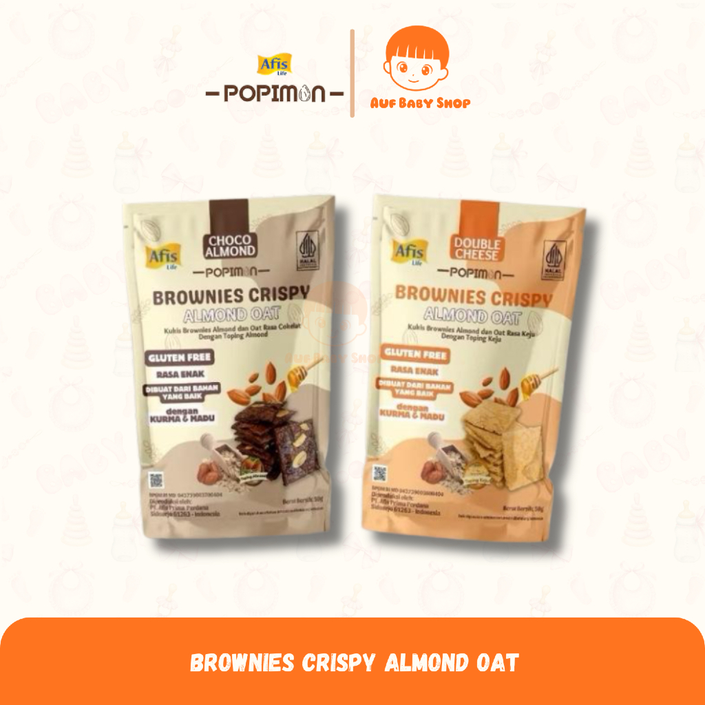 AFIS BROWNIES CRISPY ALMOND OAT | 50 GR | SNACK / Brownies Crispy Almond Oat