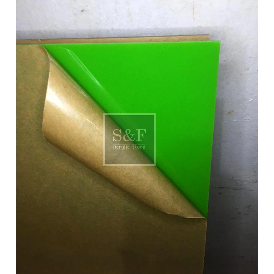 AKRILIK HIJAU MUDA GLOSSY/ AKRILIK LEMBARAN 3MM / ACRYLIC WARNA / AKRILIK HIJAU MUDA GLOSSY/SOLID