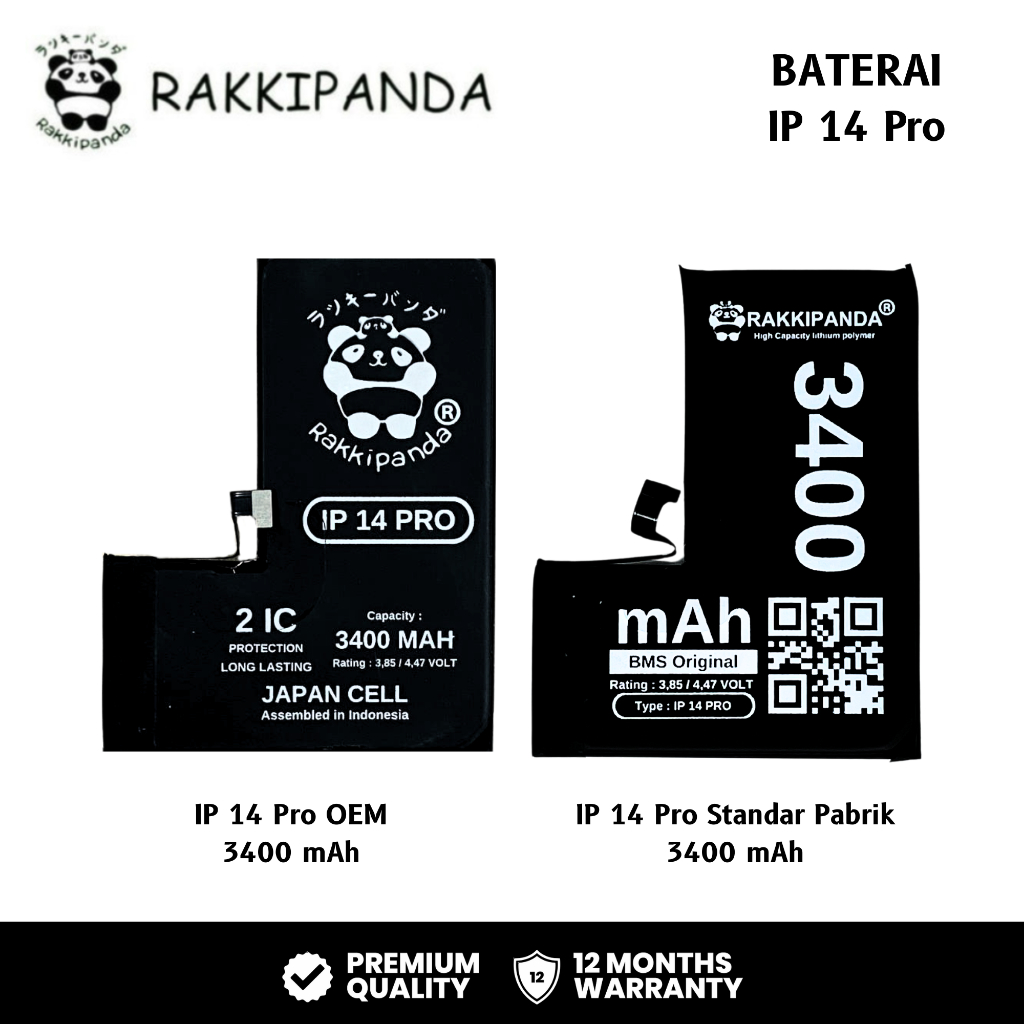 RakkiPanda - iP 14 Pro Batre Batrai Baterai