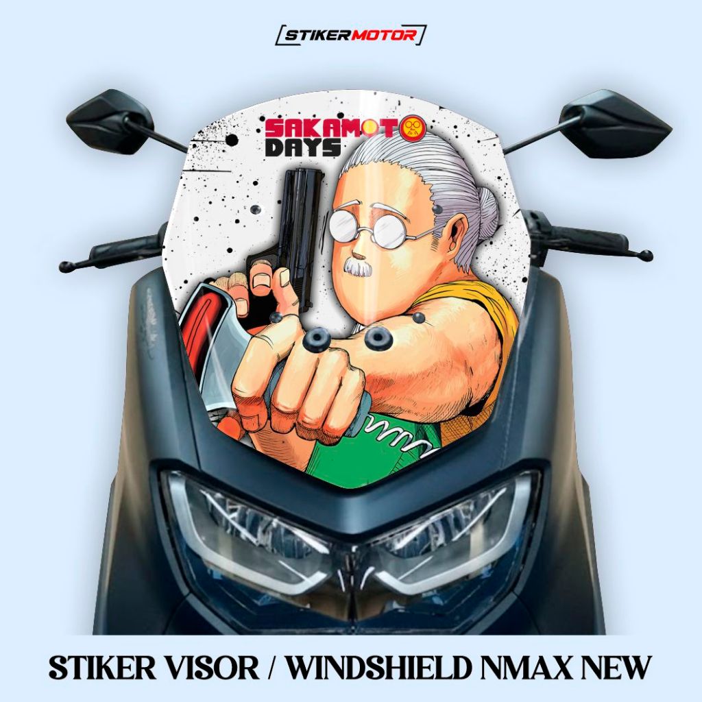 Stiker Winshield Nmax New Motif Sakamoto Days Bahan Anti Air Sudah Dilaminasi Banyak Variasi Sticker
