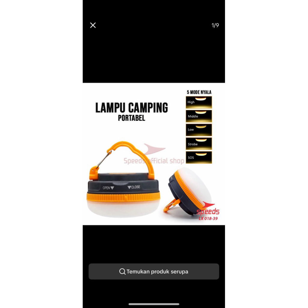 LAMPU TENDA / CAMPING SPEEDS