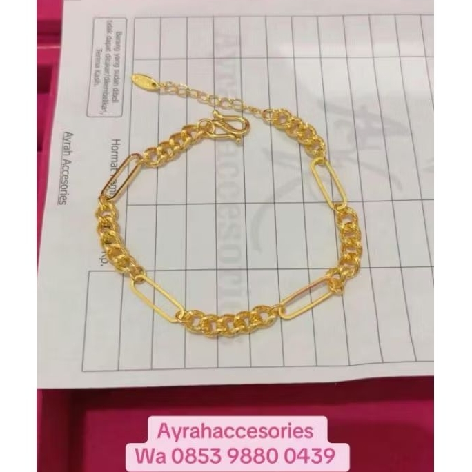 ayrahaccesories gelang rantai polos lapis emas