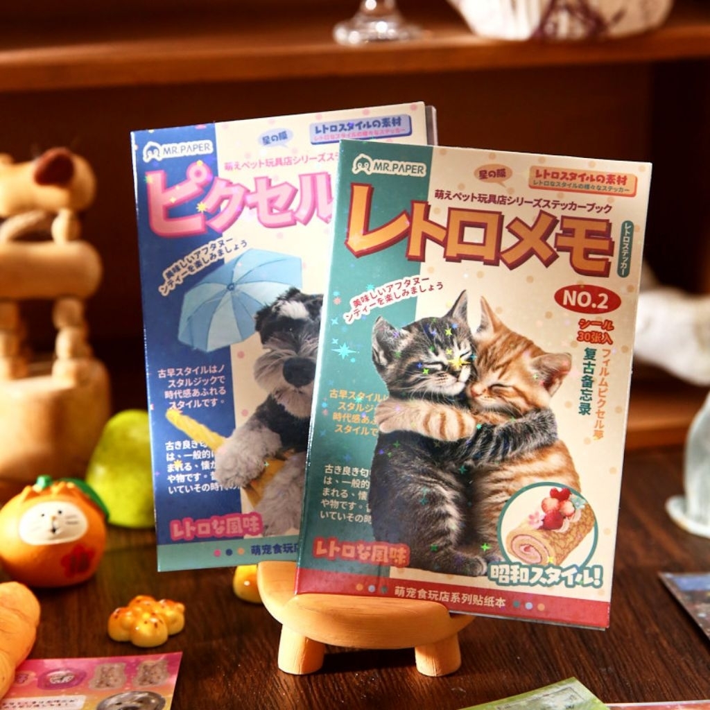 [WindHeart] Sticker Book Kucing Lucu MR.PAPER | Scrapbook Journal Planner Cute Cat Sticker 30 Lembar