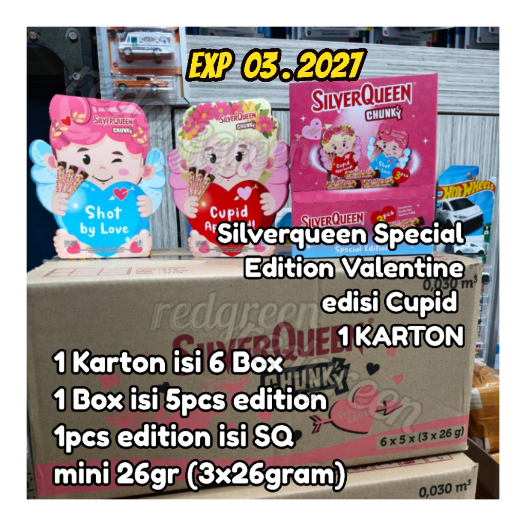 Silverqueen 1 karton isi 6 box silverqueen bear 1 CUPID isi 3pcs chunky cashew mini bar