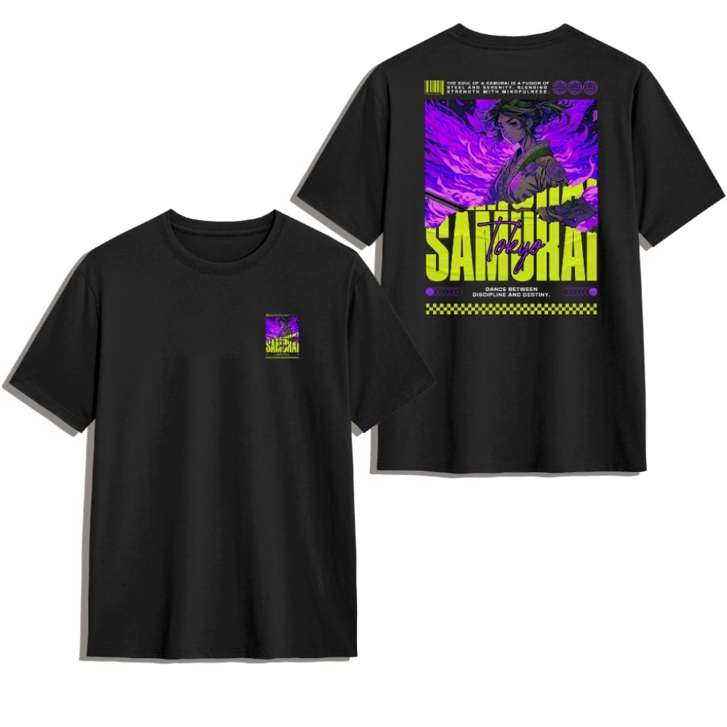 KAOS TULISAN TOKYO MOTIF SAMURAI