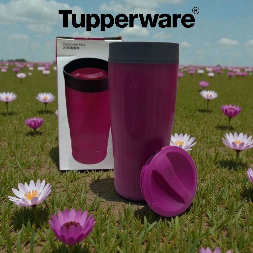 Tupperware Commuter Mug 350 ml Gelas Minum Tahan Panas Dingin Anti Tumpah Tumbler Kopi Teh Susu Jus 