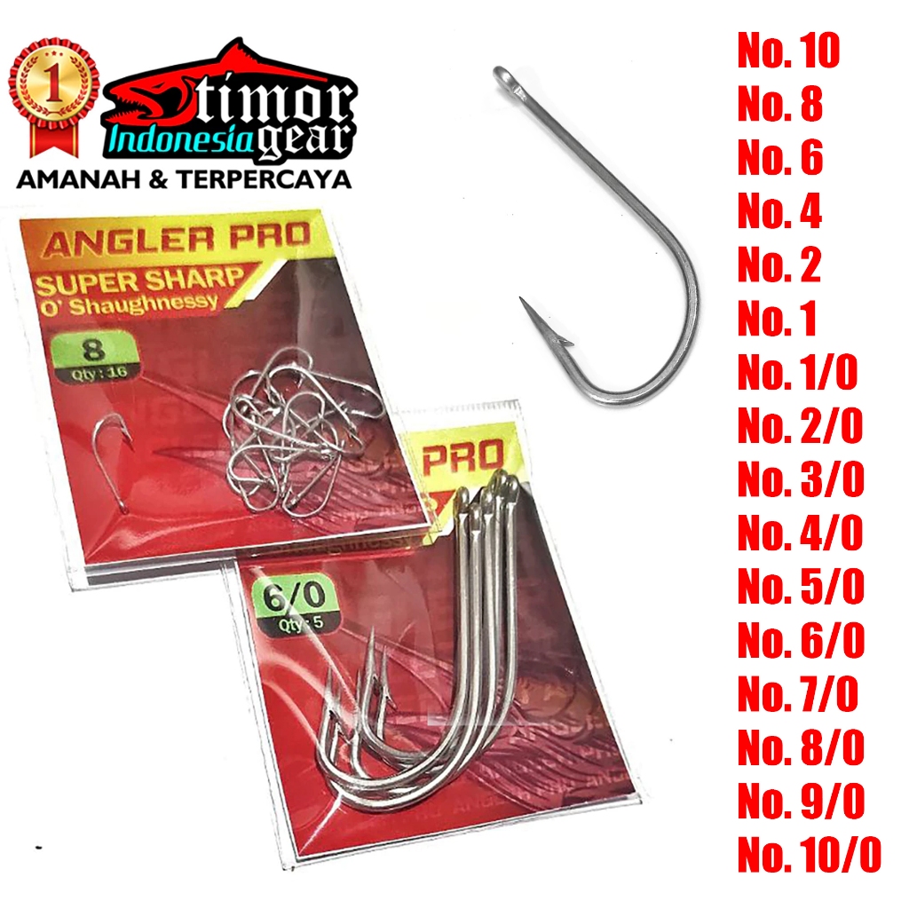 Mata Kail Baja Putih Batang Panjang Stainless Steel Anti Karat Pancing O Shaughnessy Barakuda 1930SS