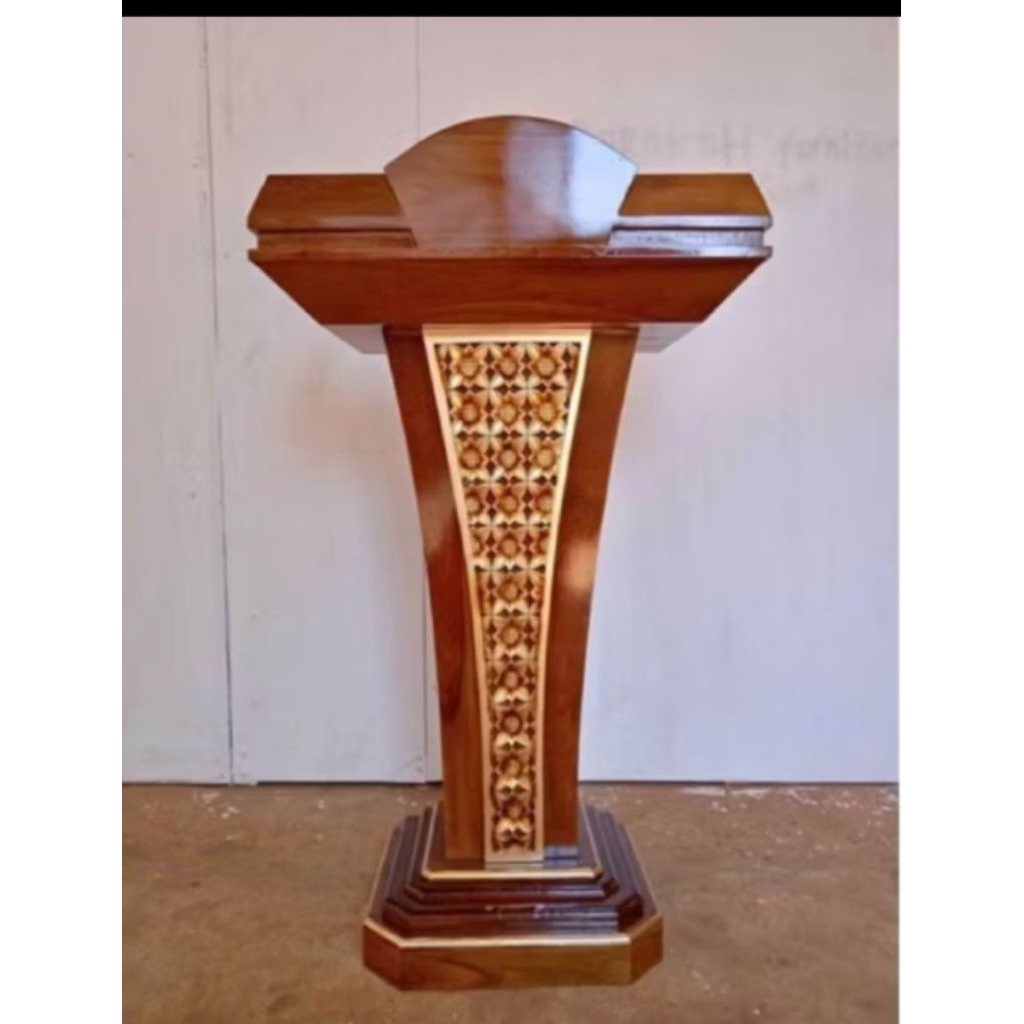 mimbar podium pidato podium minimalis kayu jati