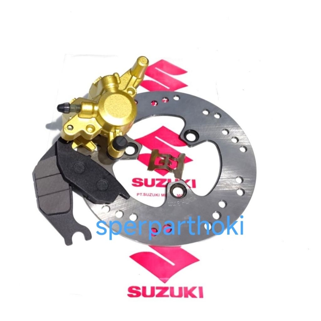 piringan cakram belakang plus kaliper belakang suzuki shogun 125 fl,shogun 125 sp new,nr,rr,axelo