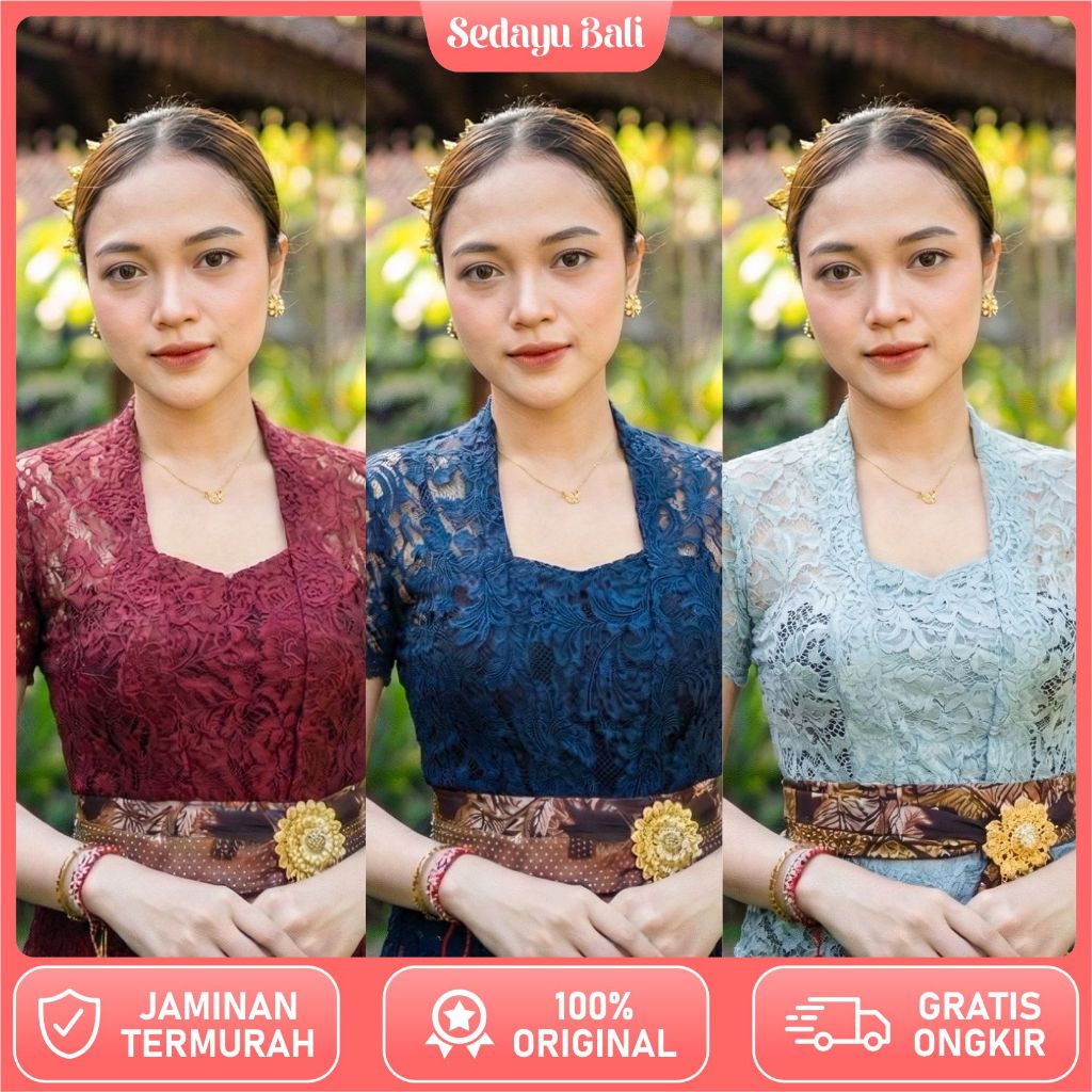 Kebaya Brokat Sofia Lengan Pendek Anggun Modern