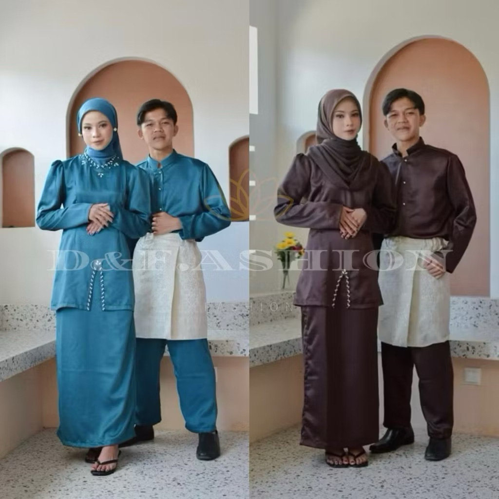 Couple Santika OneSet Kurung Melayu Malaysia Full payet Baju Hari Raya Kondangan
