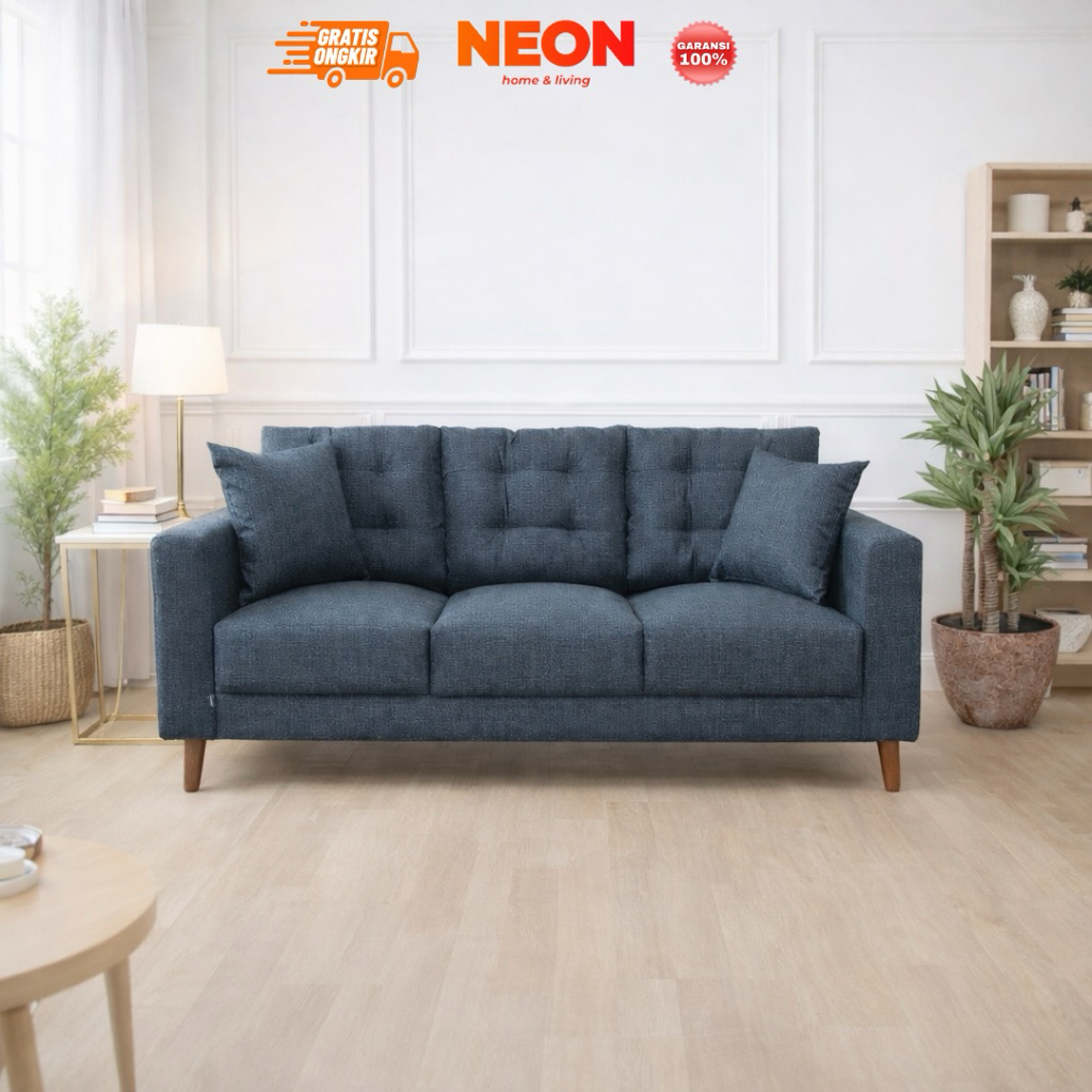 NEON Sofa Norman | Sofa 3 Dudukan | Sofa Tamu Minimalis | Sofa Scandivanian | Sofa Retro