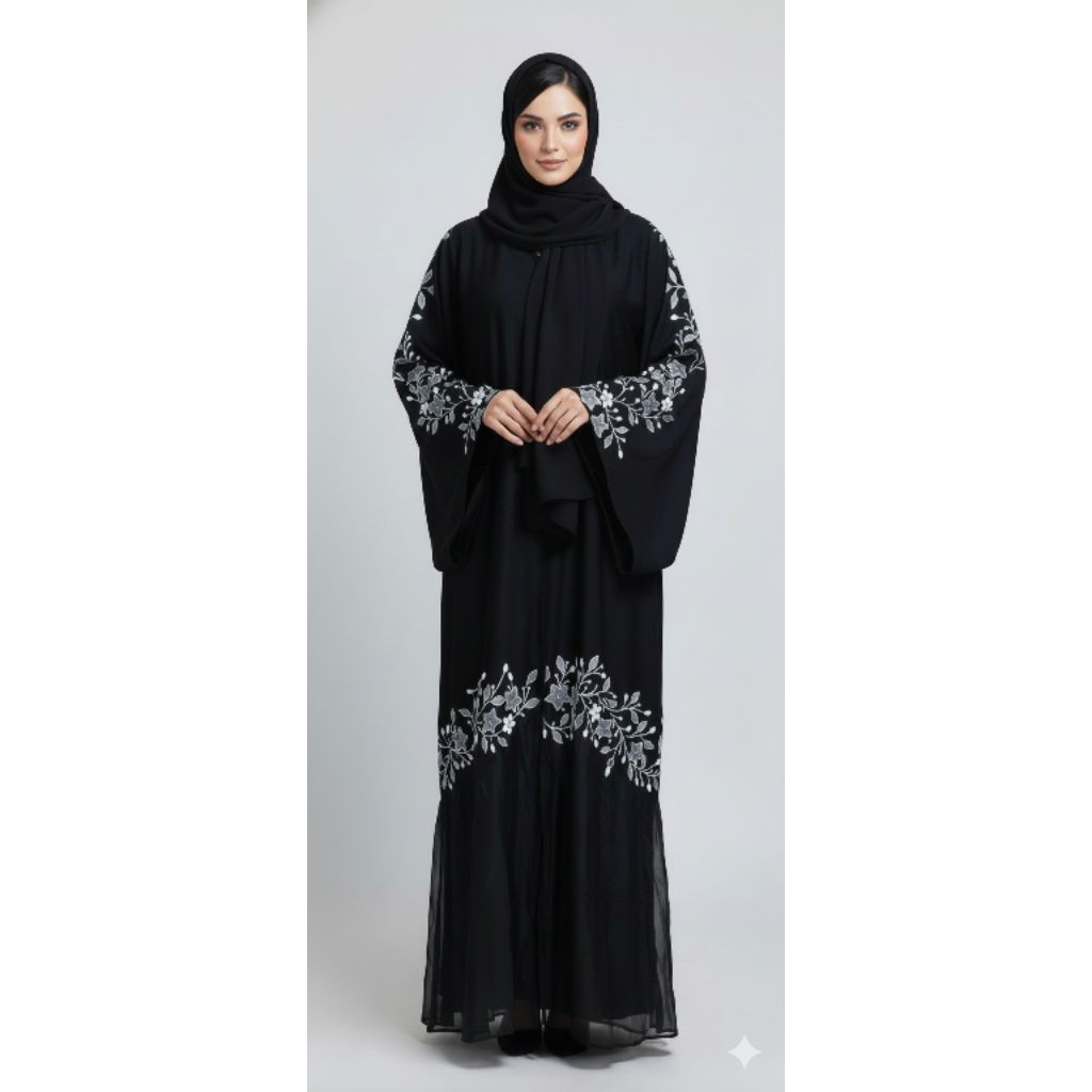 Abaya Outer Mix Tile Bordir Payet Mewah (Preloved)