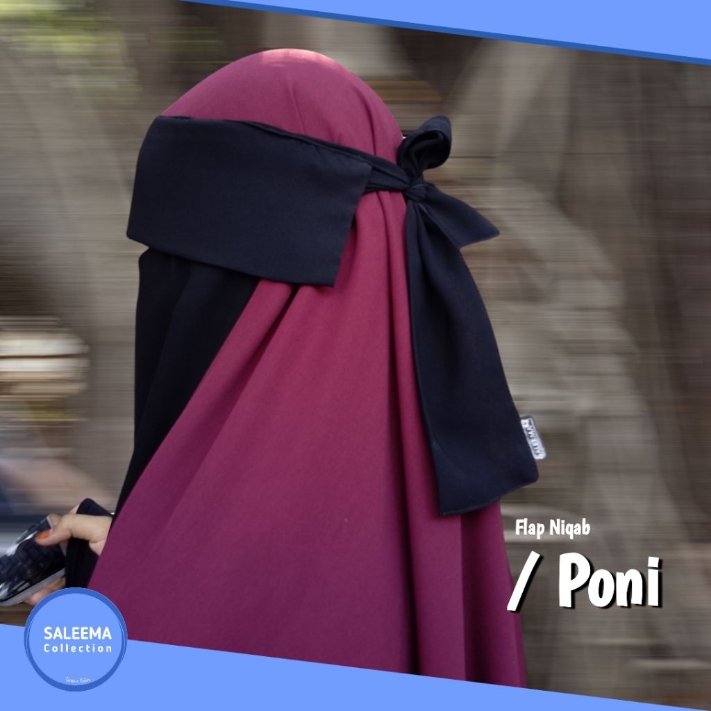 Niqab SALEEMA cadar tali bandana poni oval poni siffon silk
