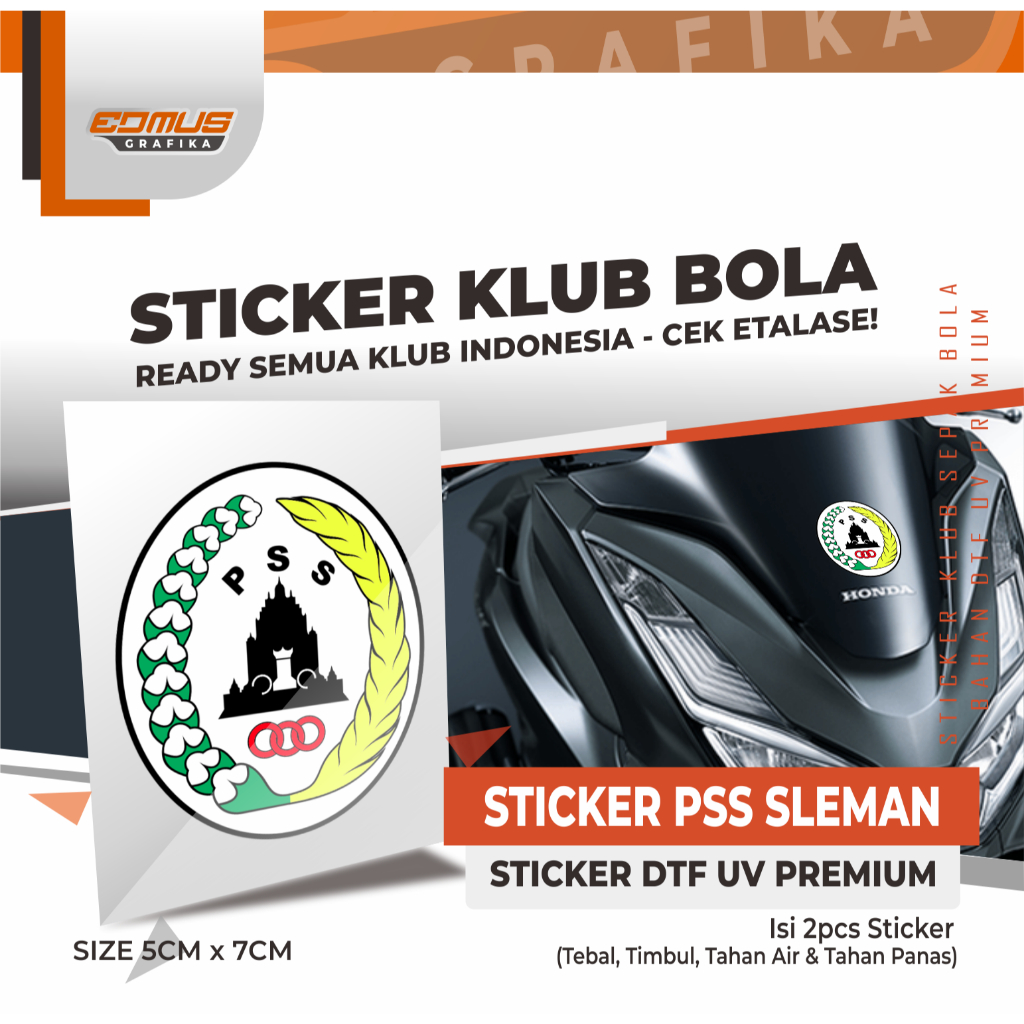 EDMUS GRAFIKA - Sticker PSS SLEMAN | Premium Timbul, Anti Air & Tahan Panas