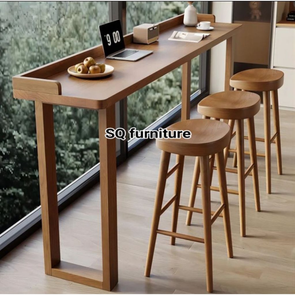 Set meja bar meja balkon mini bar meja cafe jati