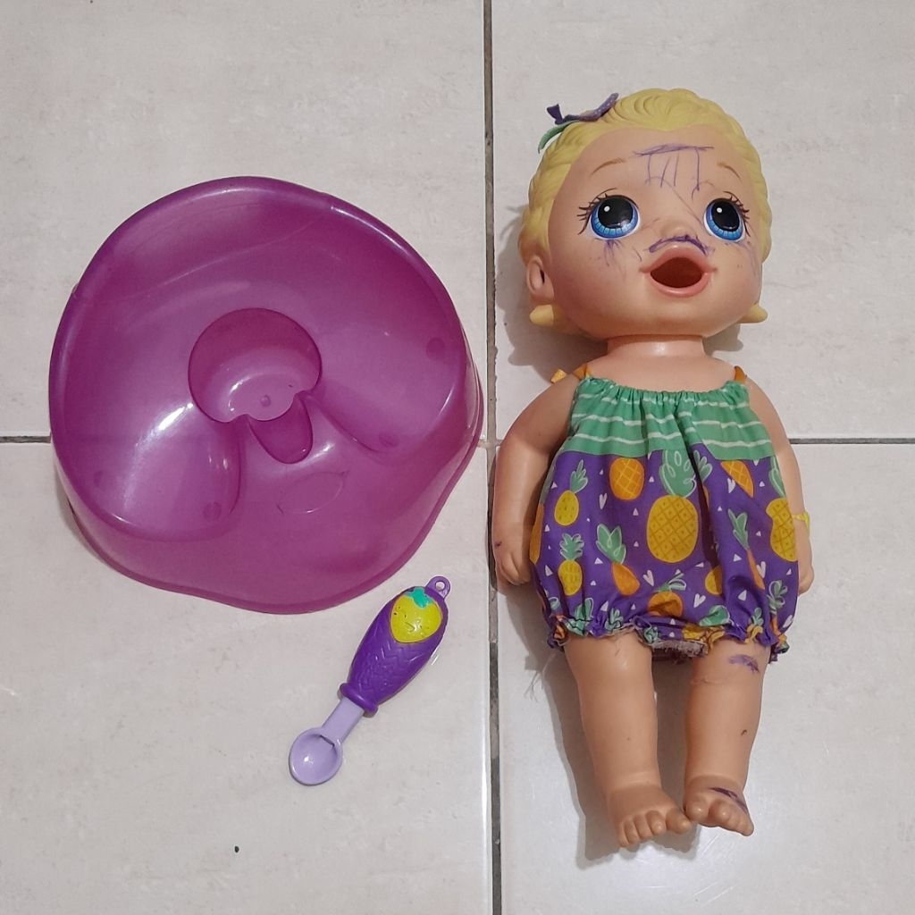 Boneka baby alive makan pup preloved bekas second. Murah