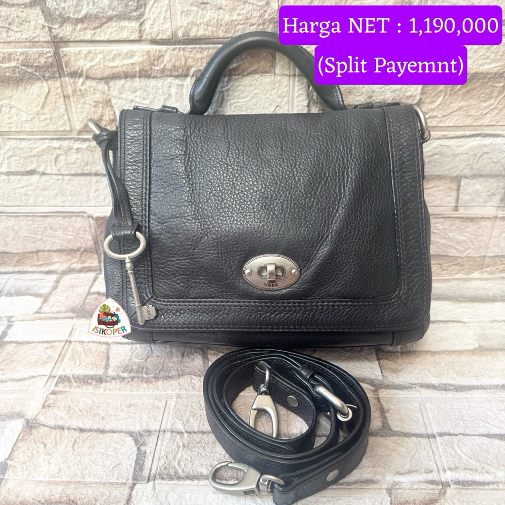 #527 NET-Preloved Fossil Marlow Top Handle Black