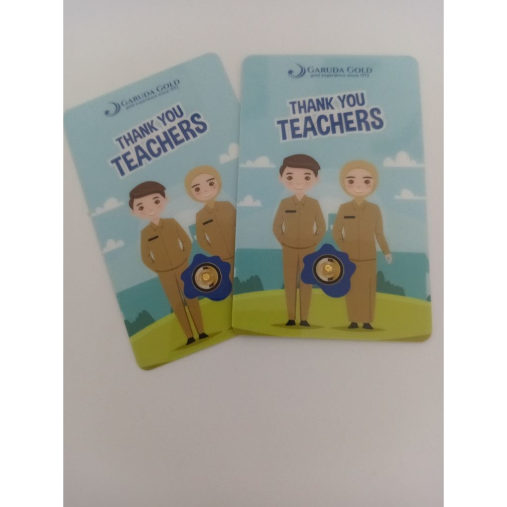 JONSON LOGAM MULIA GARUDA GOLD 0.001 GRAM GIFT SERIES THANK YOU TEACHERS WOMAN MAN FINENESS 999.9 AS