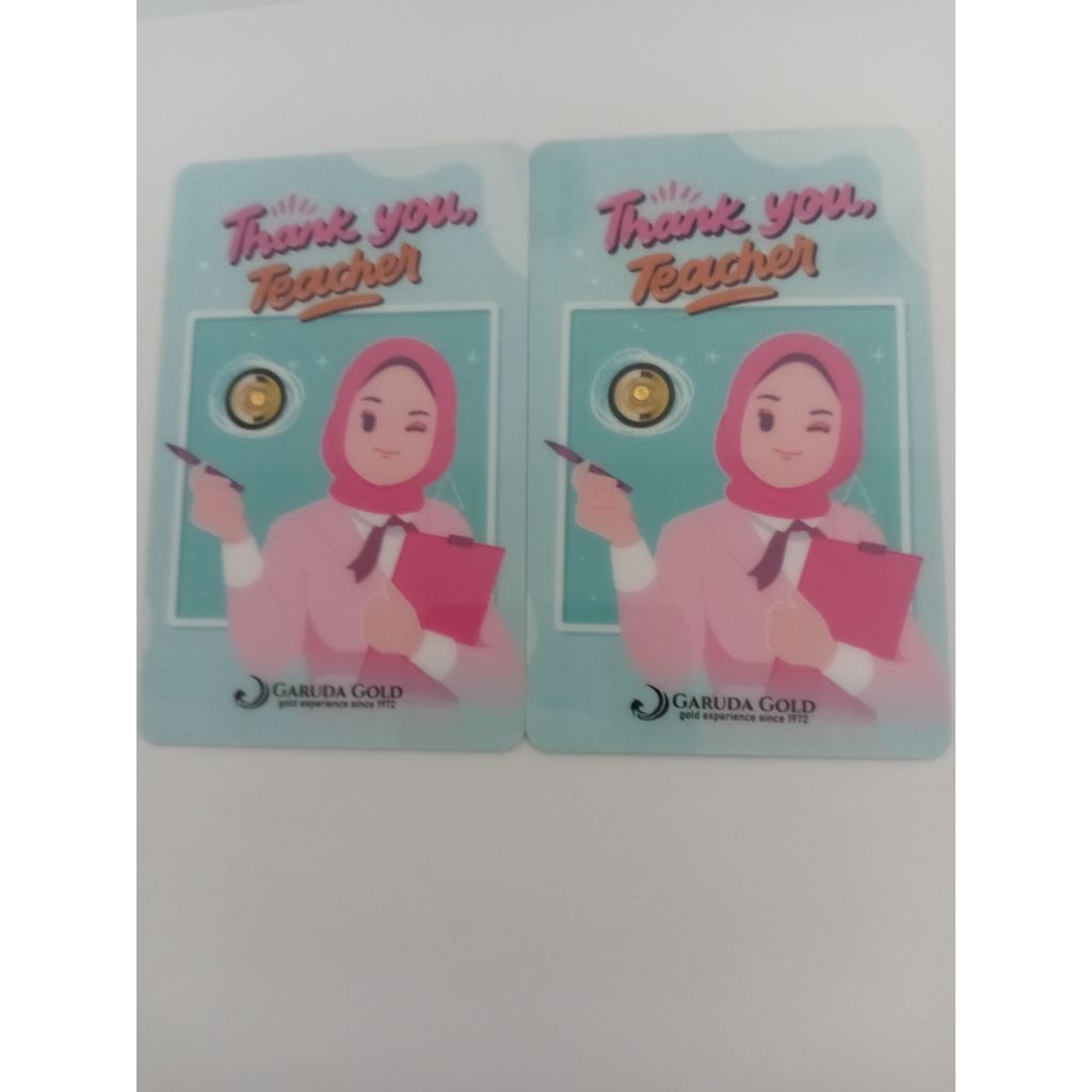 JONSON LOGAM MULIA GARUDA GOLD 0.001 GRAM GIFT SERIES THANK YOU TEACHER BERHIJAB FINENESS 999.9 ASSA