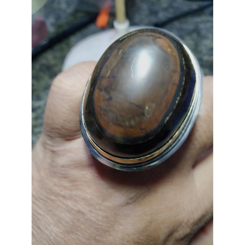 Batu Langka Cat Eye Badar Besi Puser Bumi Babon Natural kode T1/48