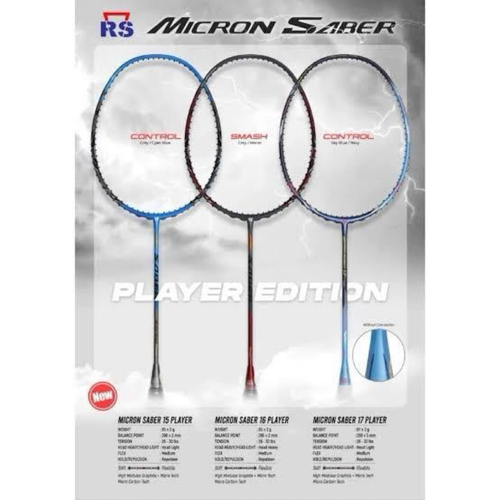 raket bulutangkis Reinforce speed Micron saber 15.16.17 original