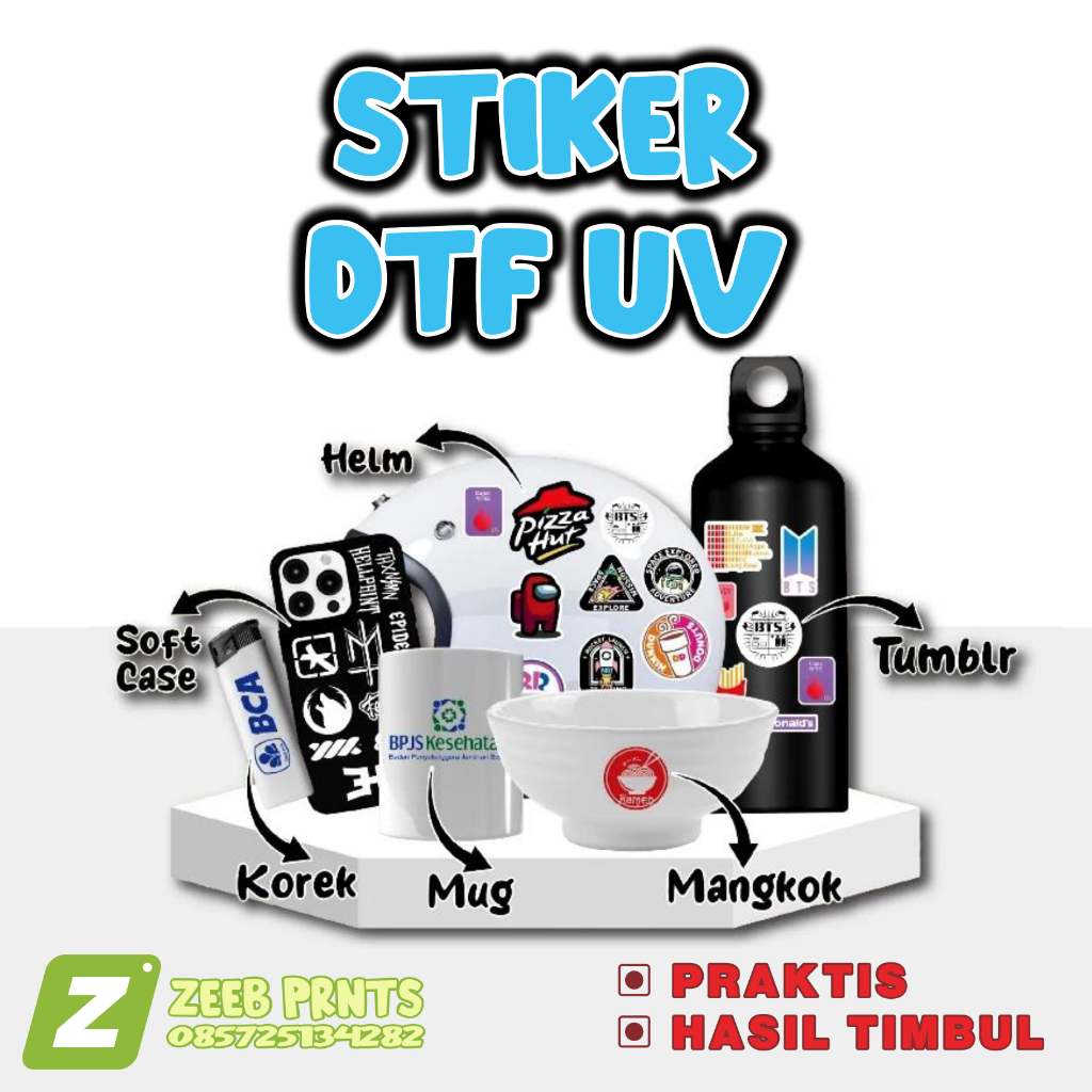 CETAK STIKER UV DTF MURAH / STIKER DTF UV A3 / STIKER DTF UV A4 / STICKER UV DTF keren / STIKER TIMB