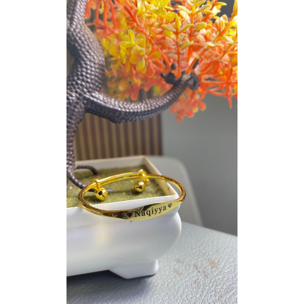 Gelang lonceng anak lapis emas/Gelang nama anak/gelang nama bayi