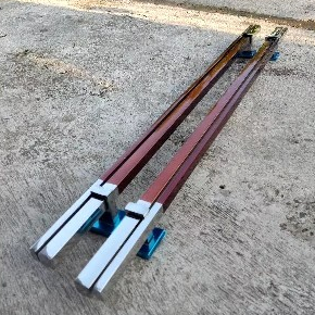 Gagang pintu Twin hitam 1 meter Handle pintu tempel 100cm tarikan handle pintu