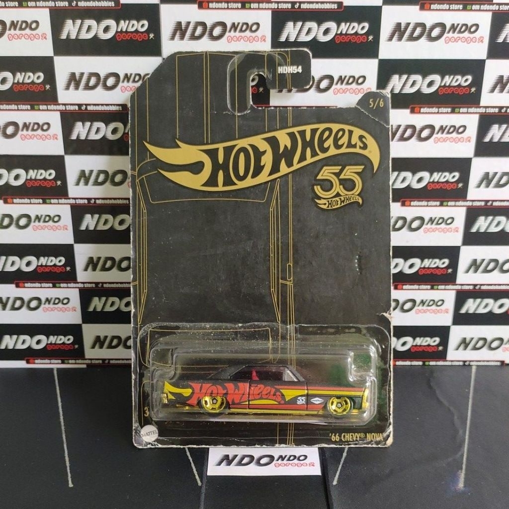 Hot Wheels '66 Chevy Nova Black and Yellow - 2023 55th Anniversary