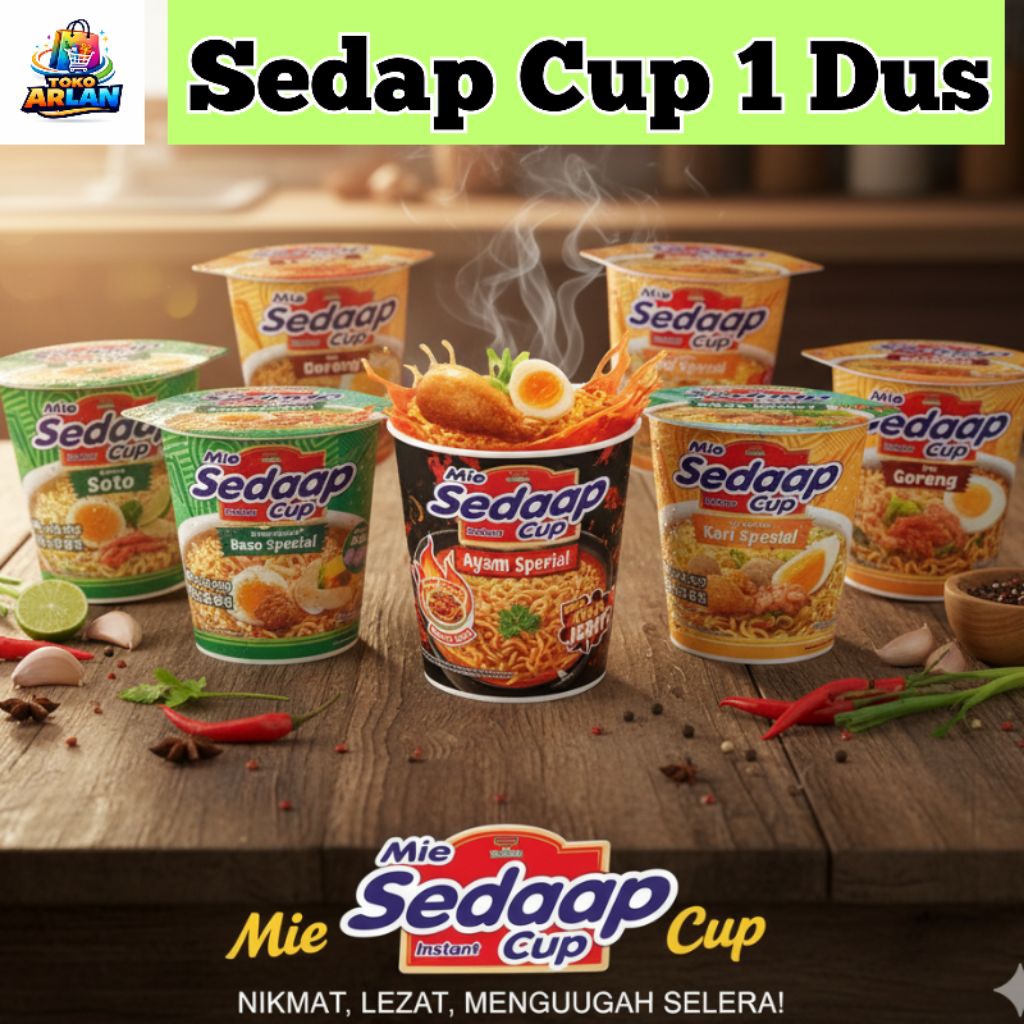 1 Dus Mie Sedaap  Sedap Cup isi 12pcs Mie Cup Instan Kuah dan Goreng Murah Grosir