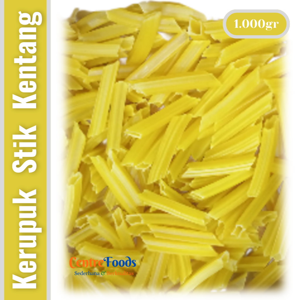 Kerupuk Stik Kentang Panjang Kuning Kering - Krupuk Kentang Stik Panjang Kuning Mentah | 1.000gr [ H