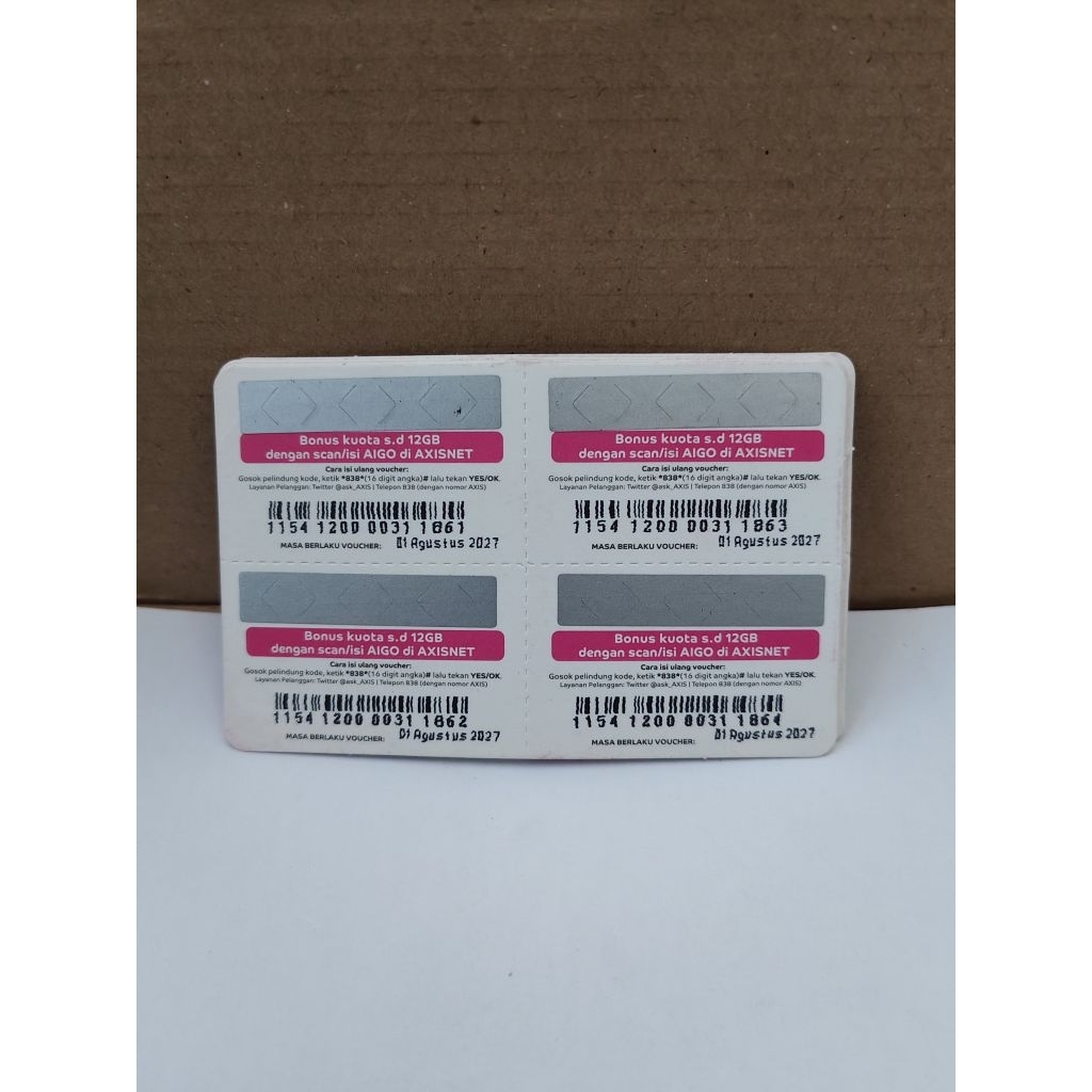 VOUCHER KOSONG BAHAN INJEK AXIS BERLAKU NASIONAL