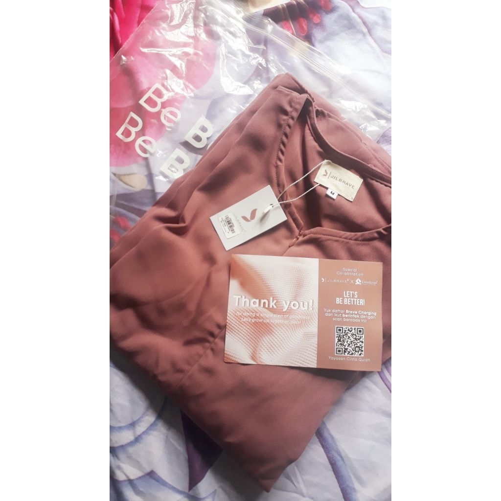 Jilbrave Asna Dress M Dusty Pink (Tanpa Vest) | New with Tag