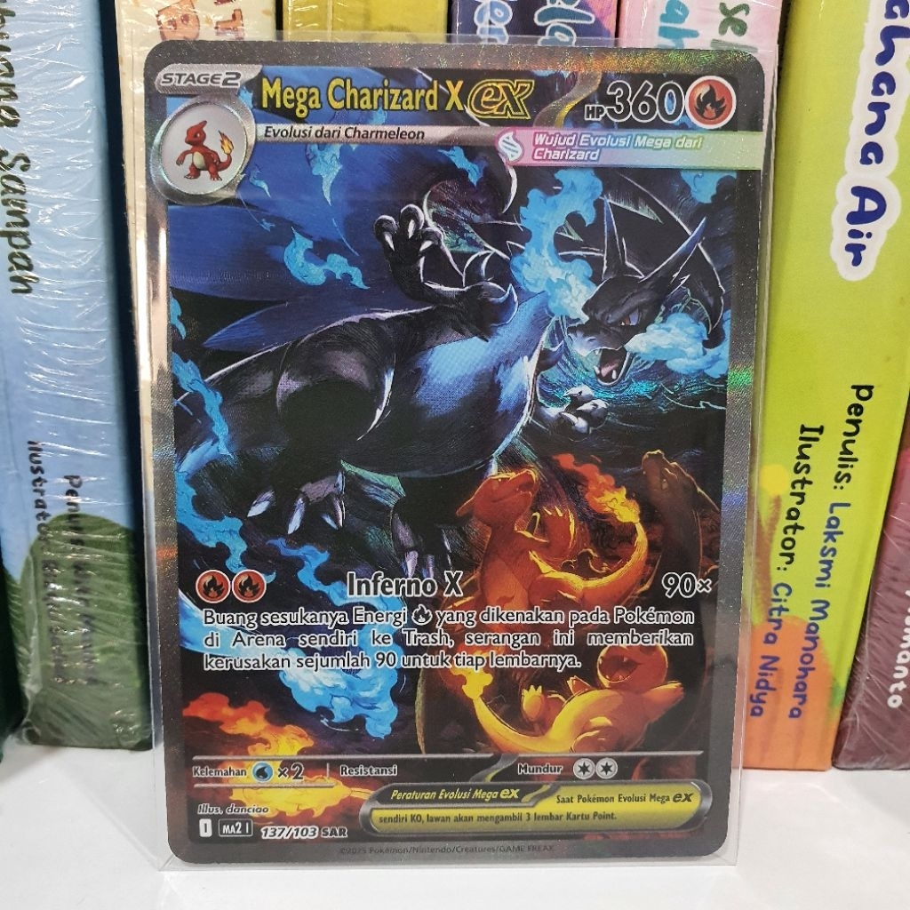 Mega Charizard ex SAR Pokemon TCG Kobaran Biru