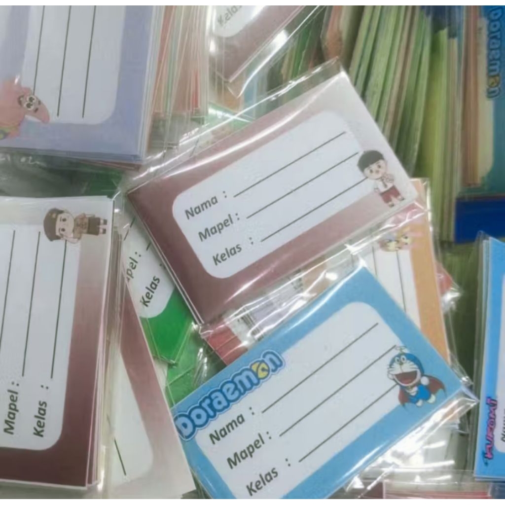 Stiker label Buku Karakter - Label Stiker - Stiker Sampul Buku Pelajaran Sd - Sticker Mata pelajaran