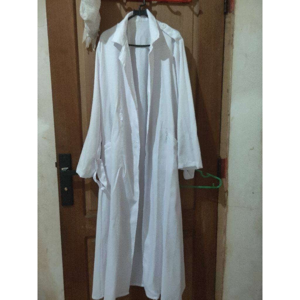 [PRELOVED] Coat Jubah Putih Panjang Kim Dokja Han Sooyoung Cosplay UK XL