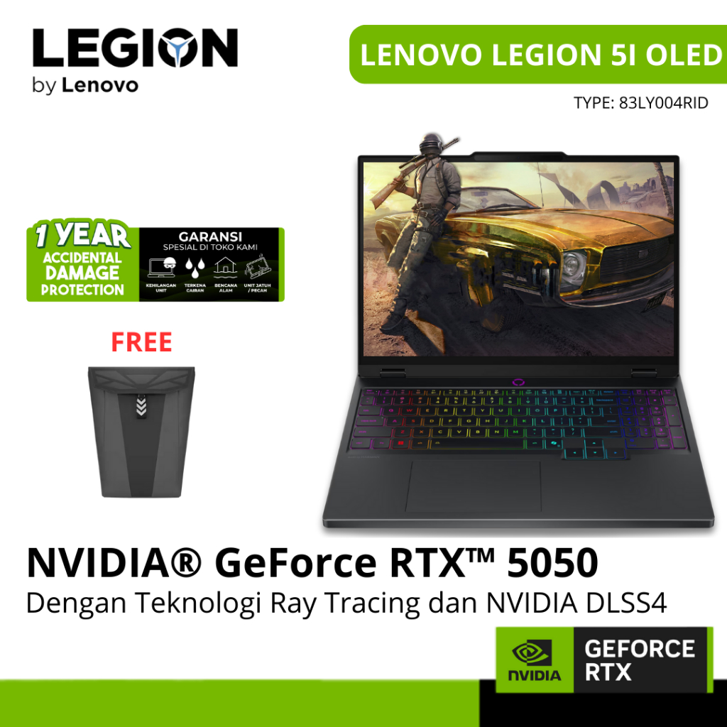 LENOVO LEGION 5i Gaming OLED Intel i7 14700HX RTX5050 8GB RAM 24GB SSD 512GB Windows 11+Office +M365