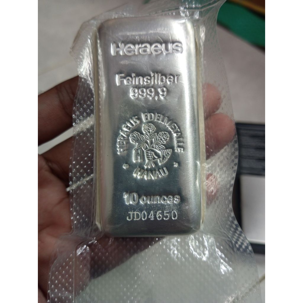 Perak Batangan Heraeus 10 oz (311.gram)