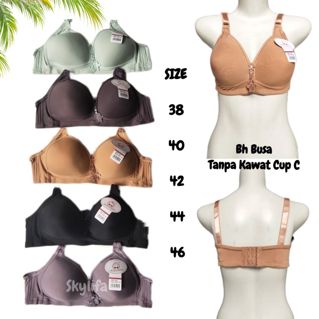 1 PCS Bh Bra Busa Guini Dewasa Remaja Cup C Size 38 40 42 44 46 Berkualitas