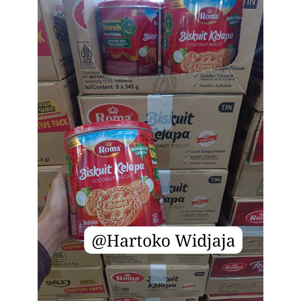 ROMA KELAPA BISKUIT KALENG 350 GRAM DUS ISI 6 KALENG