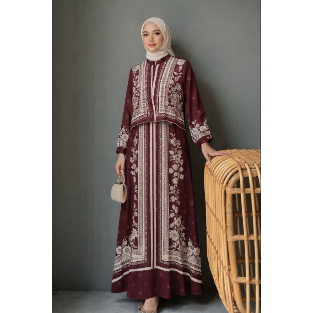 GamisPrintingEksklusifRompiMotifFloralPremiumGamisMotifPrintingSendiriElegan – ModelRompiMenyatuGami