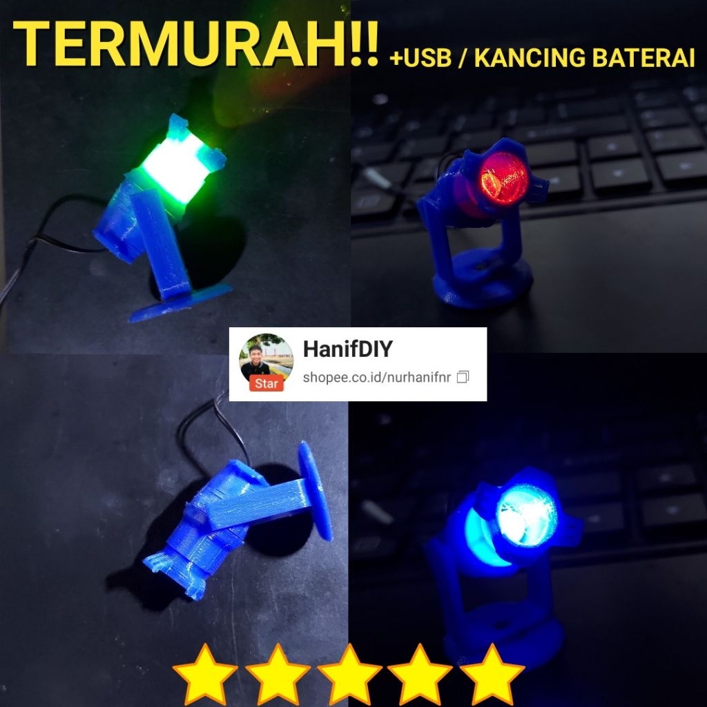 TERMURAH Lighting Beam/Lampu Sorot RGB Premium Miniatur Sound Horeg Mini Lampu 5 mm