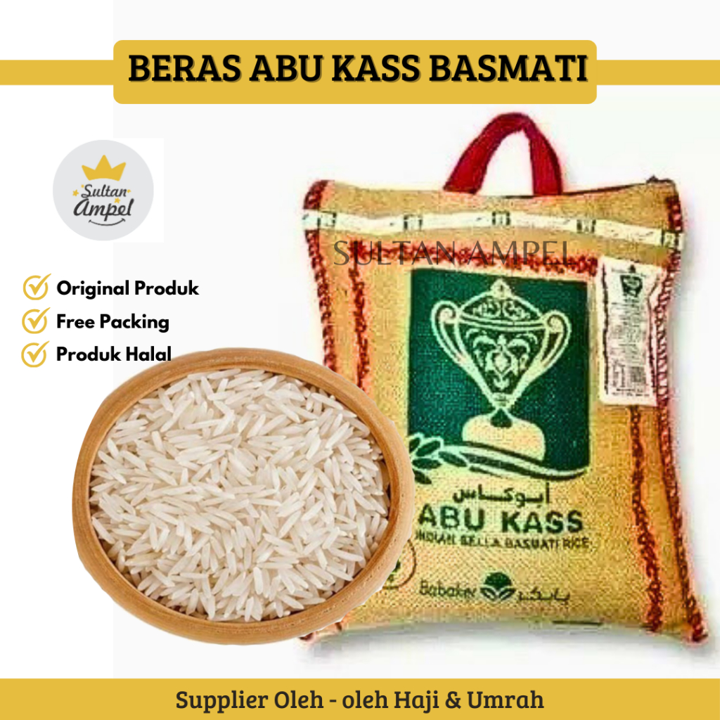 Beras Basmati ABU KASS 500 gram | BASMATI Abu Kas Original 500 gr /setengah Kilo | Untuk Nasi Mandi 