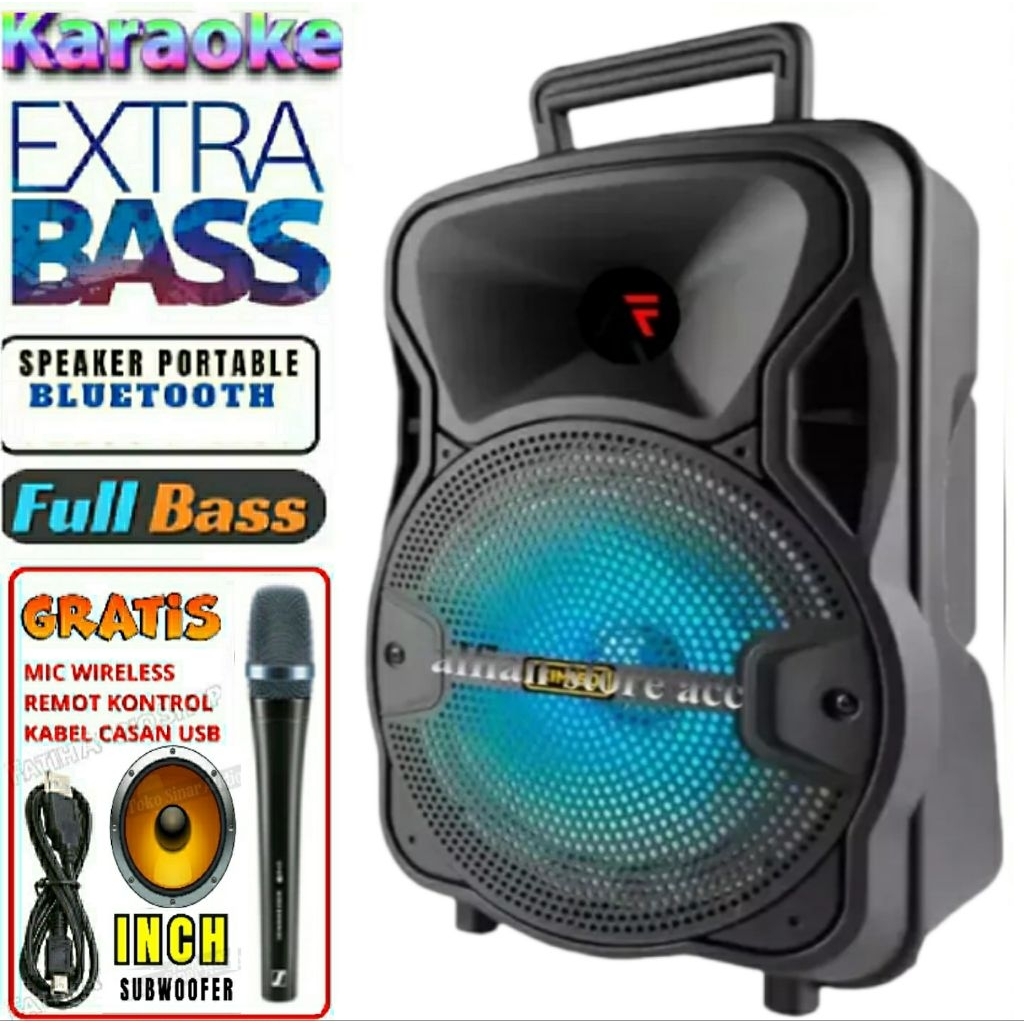 PALING LARIS SALON AKTIF MP3 MP4 UKURAN BESAR 8 INCH KMS 7801 FREE MIC DAN REMOTE SPEAKER BLUETOOTH 