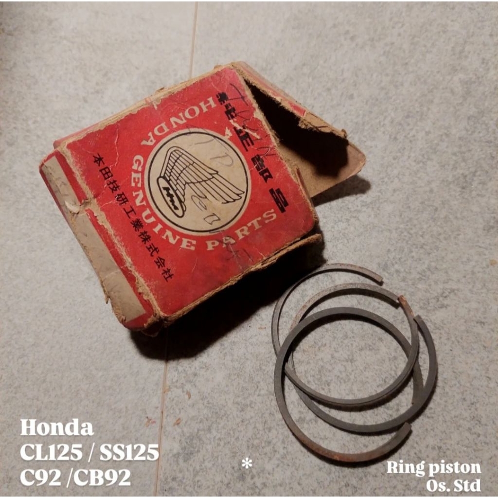 Ring piston honda CL125 / SS125 / c92 / CB92 os. Std ( original - baru nos )