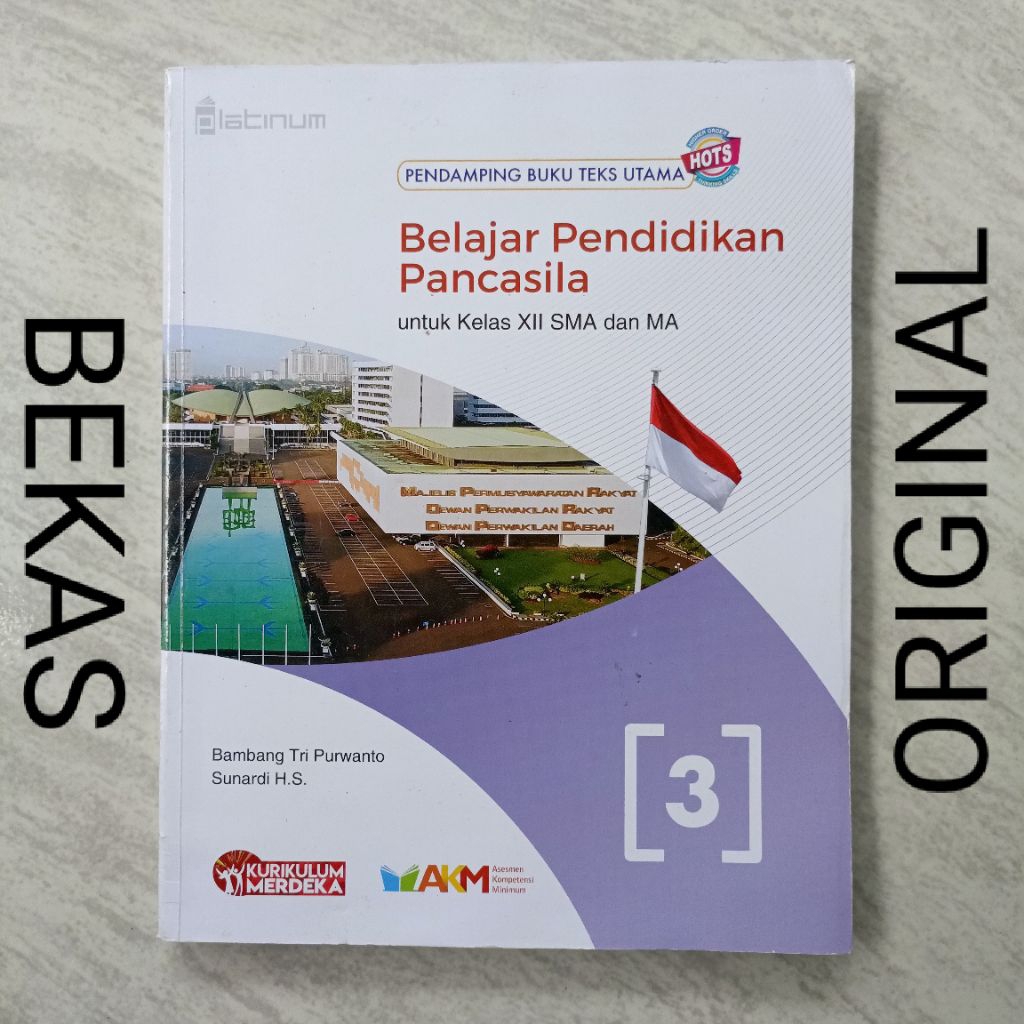 ( BUKU BEKAS ) ( ORIGINAL ) Belajar Pendidikan Pancasila PKN PPKN Kelas 12 XII 3 III SMA MA Penerbit