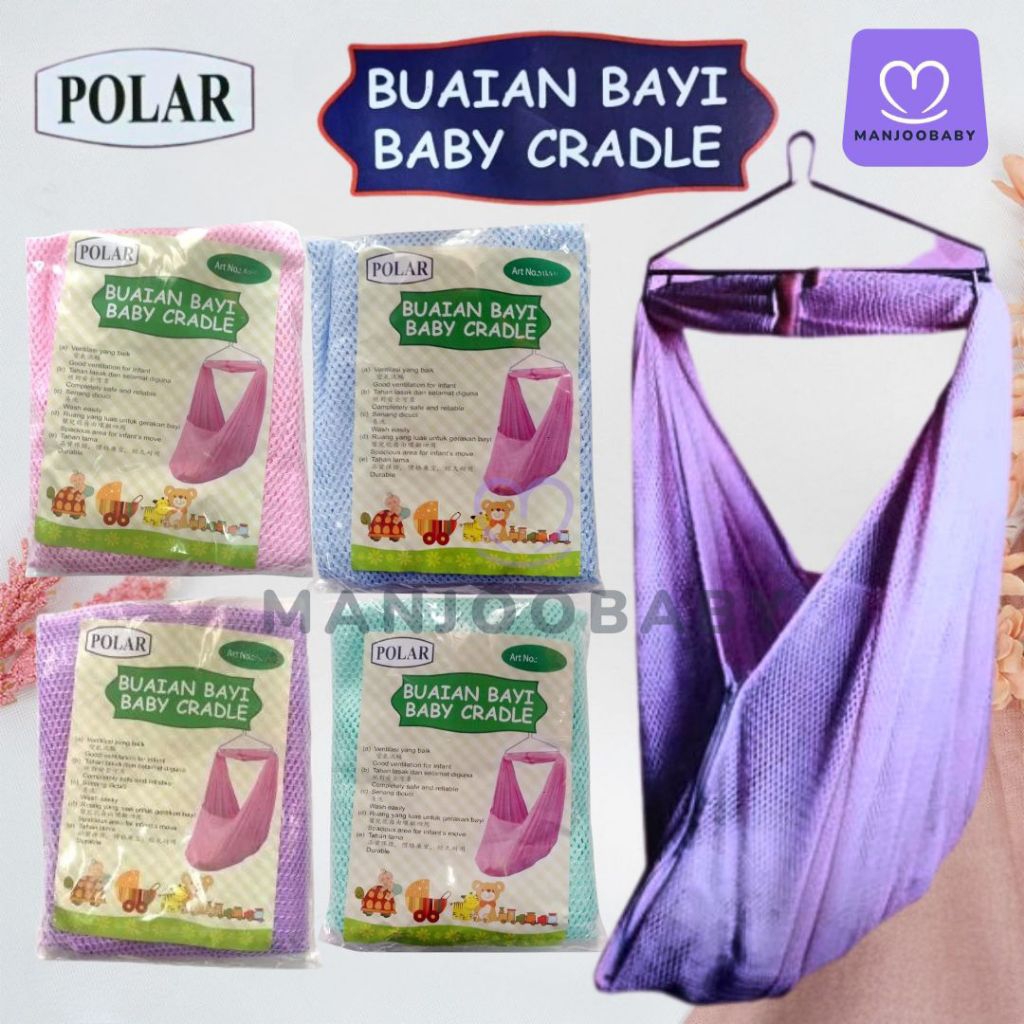 Kain Ayunan Polar JUMBO Warna Dengan Penutup Kepala|buay bayi|ayunan bayi|Cradle Premium – Manjoo Ba